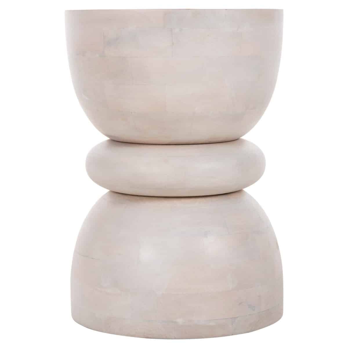 ΣΚΑΜΠΟ ΣΤΡΟΓΓΥΛΟ COIL HM9703 ΜΑΣΙΦ MANGO ΣΕ ΛΕΥΚΟ ΧΡΩΜΑ Φ35x51Υ εκ. - Image 3