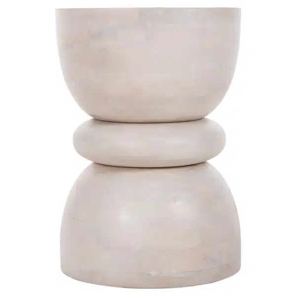 ΣΚΑΜΠΟ ΣΤΡΟΓΓΥΛΟ COIL HM9703 ΜΑΣΙΦ MANGO ΣΕ ΛΕΥΚΟ ΧΡΩΜΑ Φ35x51Υ εκ. - Image 3