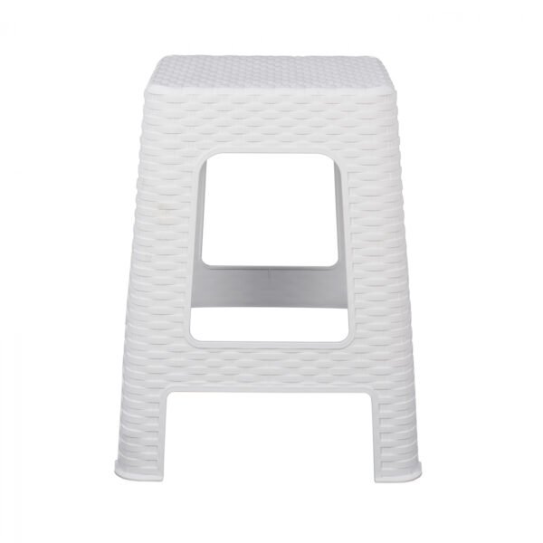 ΣΚΑΜΠΟ ΤΕΤΡΑΓΩΝΟ RATTAN ΛΕΥΚΟ HM5448.03 - Image 3