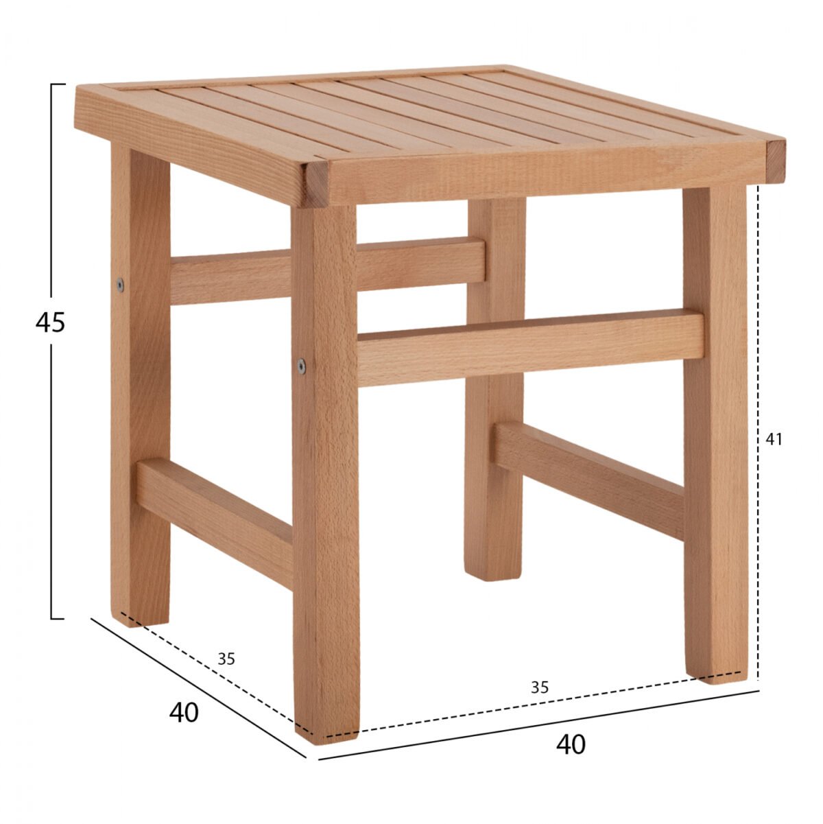 Koli Σκαμπό-Τραπεζάκι Φυσικό Εμποτισμού 40x40x45cm - Image 2