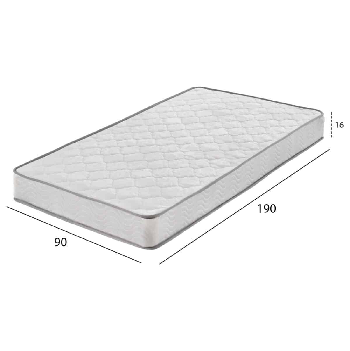 ΣΤΡΩΜΑ CONTINUOUS SPRING ΜΟΝΗΣ ΟΨΗΣ HM671.01 90x190x16 εκ. - Image 2