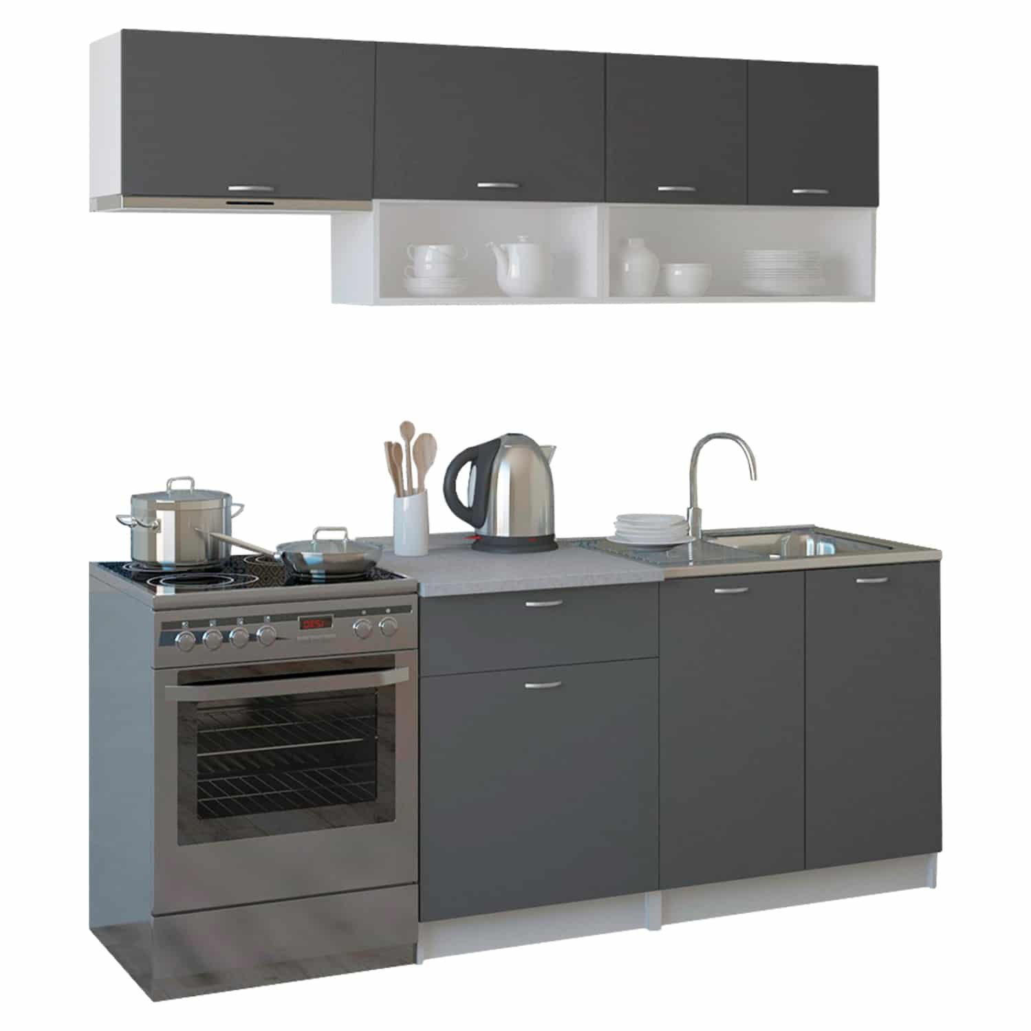 ΣΥΝΘΕΣΗ ΚΟΥΖΙΝΑΣ RODNEY ΜΕΛΑΜΙΝΗ ΓΚΡΙ ΜΕ ΠΑΓΚΟ ΛΕΥΚΟ HM2442.10 200x46-29 ΣΥΝΘΕΣΗ ΚΟΥΖΙΝΑΣ RODNEY ΜΕΛΑΜΙΝΗ ΓΚΡΙ ΜΕ ΠΑΓΚΟ ΛΕΥΚΟ HM2442.10 200x46-29