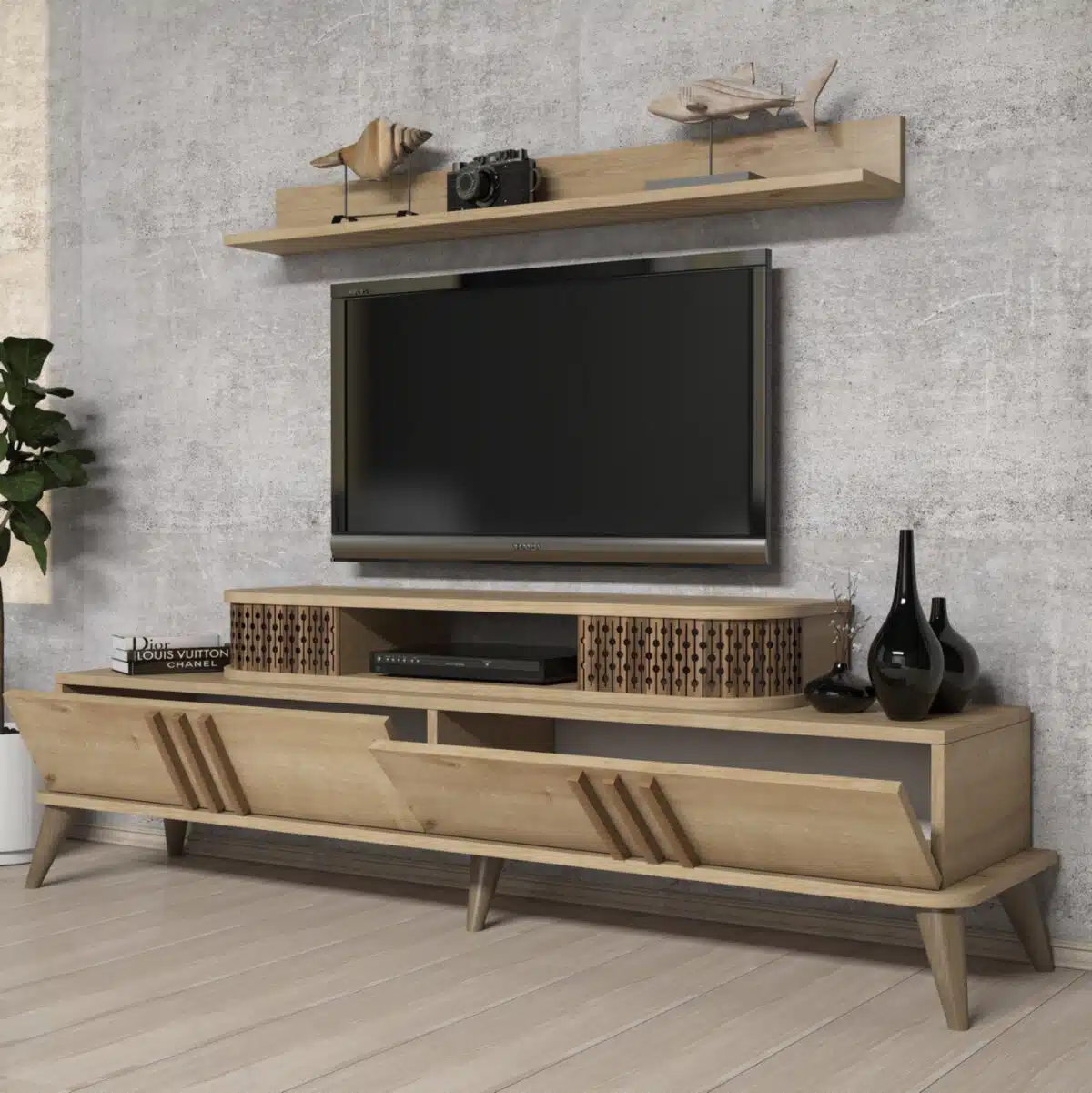 ΣΥΝΘΕΣΗ ΣΑΛΟΝΙΟΥ 2 ΤΜΧ ΦΥΣΙΚΟ OAK HM11848.01 - Image 6