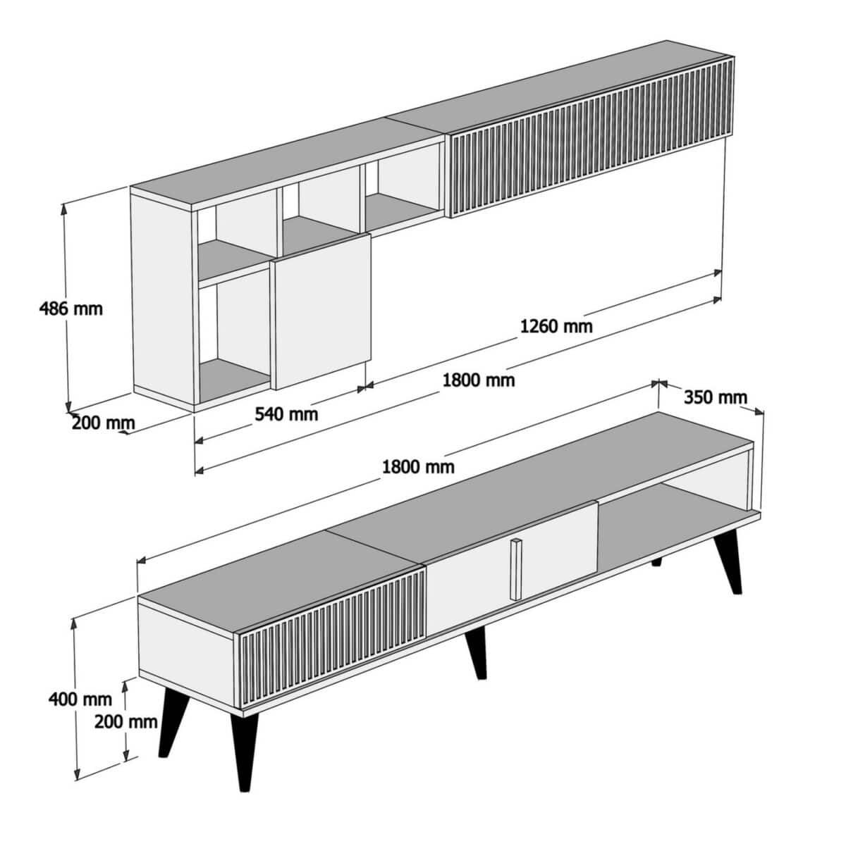 ΣΥΝΘΕΣΗ ΣΑΛΟΝΙΟΥ 3ΤΜΧ ΚΑΡΥΔΙ-ΛΕΥΚΟ ΜΑΡΜΑΡΟ HM11845.03 - Image 3