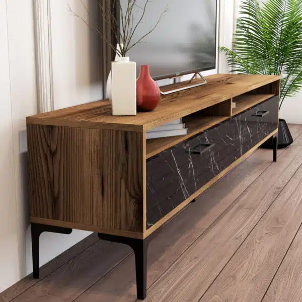 ΣΥΝΘΕΣΗ ΣΑΛΟΝΙΟΥ ΜΕΛΑΜΙΝΗΣ 2ΤΜΧ ΚΑΡΥΔΙ-BLACK MARBLE HM11855.01 - Image 9