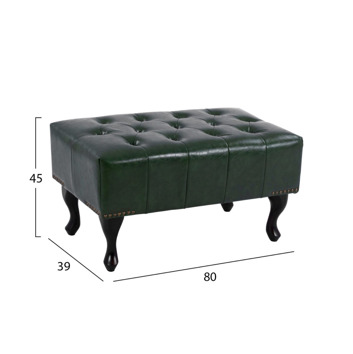 ΤΑΜΠΟΥΡΕ ΥΠΟΠΟΔΙΟ T.CHESTERFIELD EMMA HM226.08 PU ΚΥΠΑΡΙΣΣΙ-ΜΑΥΡΑ ΠΟΔΙΑ 80x45x39Yεκ. - Image 2