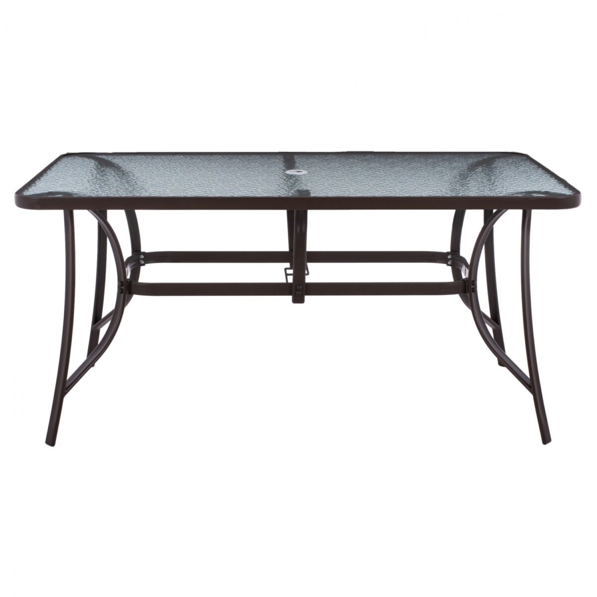 ΤΡΑΠΕΖΙ BRUNO 150X90Χ75Υεκ. ΜΕΤΑΛΛΙΚΟ ΟΡΘΟΓΩΝΙΟ ΚΑΦΕ ΜΕ ΤΡΥΠΑ ΟΜΠΡΕΛΑΣ Φ38 HM5145.12 - Image 3