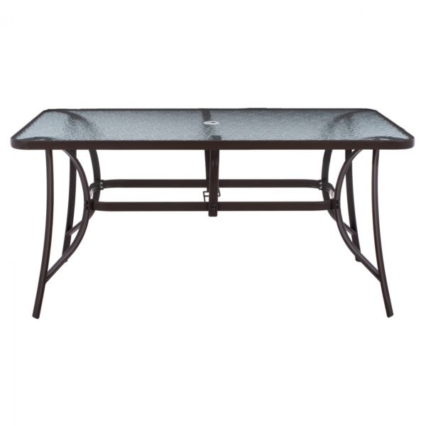 ΤΡΑΠΕΖΙ BRUNO 150X90Χ75Υεκ. ΜΕΤΑΛΛΙΚΟ ΟΡΘΟΓΩΝΙΟ ΚΑΦΕ ΜΕ ΤΡΥΠΑ ΟΜΠΡΕΛΑΣ Φ38 HM5145.12 - Image 3