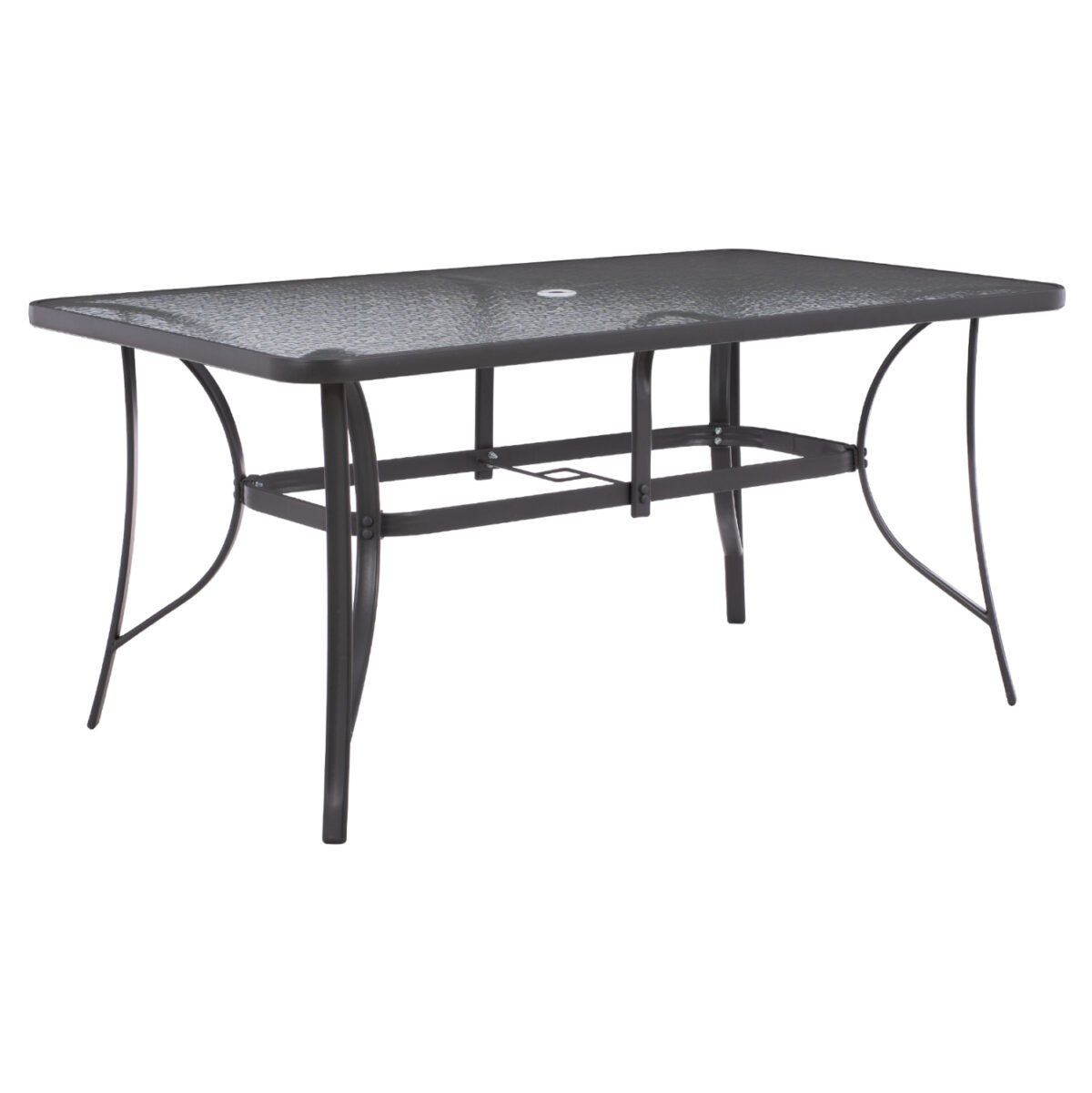 ΤΡΑΠΕΖΙ BRUNO 150X90Χ75Υεκ. ΜΕΤΑΛΛΙΚΟ ΟΡΘΟΓΩΝΙΟ ΓΚΡΙ ΜΕ ΤΡΥΠΑ ΟΜΠΡΕΛΑΣ Φ38  HM5145.11 - Image 4