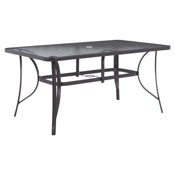 ΤΡΑΠΕΖΙ BRUNO 150X90Χ75Υεκ. ΜΕΤΑΛΛΙΚΟ ΟΡΘΟΓΩΝΙΟ ΓΚΡΙ ΜΕ ΤΡΥΠΑ ΟΜΠΡΕΛΑΣ Φ38  HM5145.11 - Image 4