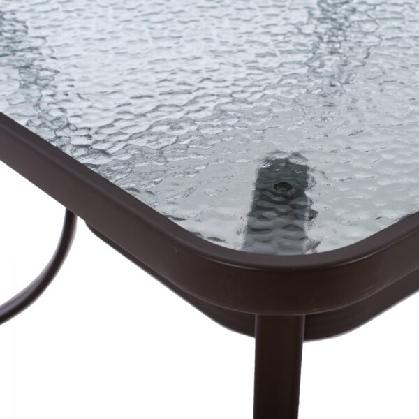 ΤΡΑΠΕΖΙ BRUNO 150X90Χ75Υεκ. ΜΕΤΑΛΛΙΚΟ ΟΡΘΟΓΩΝΙΟ ΚΑΦΕ ΜΕ ΤΡΥΠΑ ΟΜΠΡΕΛΑΣ Φ38 HM5145.12 - Image 5