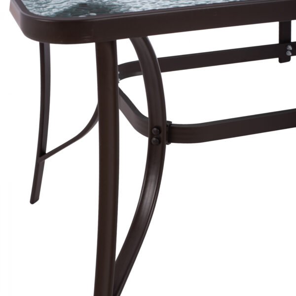 ΤΡΑΠΕΖΙ BRUNO 150X90Χ75Υεκ. ΜΕΤΑΛΛΙΚΟ ΟΡΘΟΓΩΝΙΟ ΚΑΦΕ ΜΕ ΤΡΥΠΑ ΟΜΠΡΕΛΑΣ Φ38 HM5145.12 - Image 7