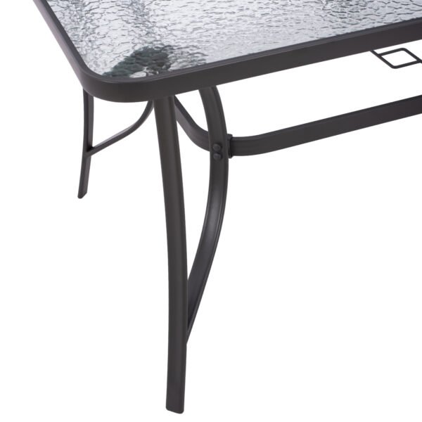 ΤΡΑΠΕΖΙ BRUNO 150X90Χ75Υεκ. ΜΕΤΑΛΛΙΚΟ ΟΡΘΟΓΩΝΙΟ ΓΚΡΙ ΜΕ ΤΡΥΠΑ ΟΜΠΡΕΛΑΣ Φ38  HM5145.11 - Image 8