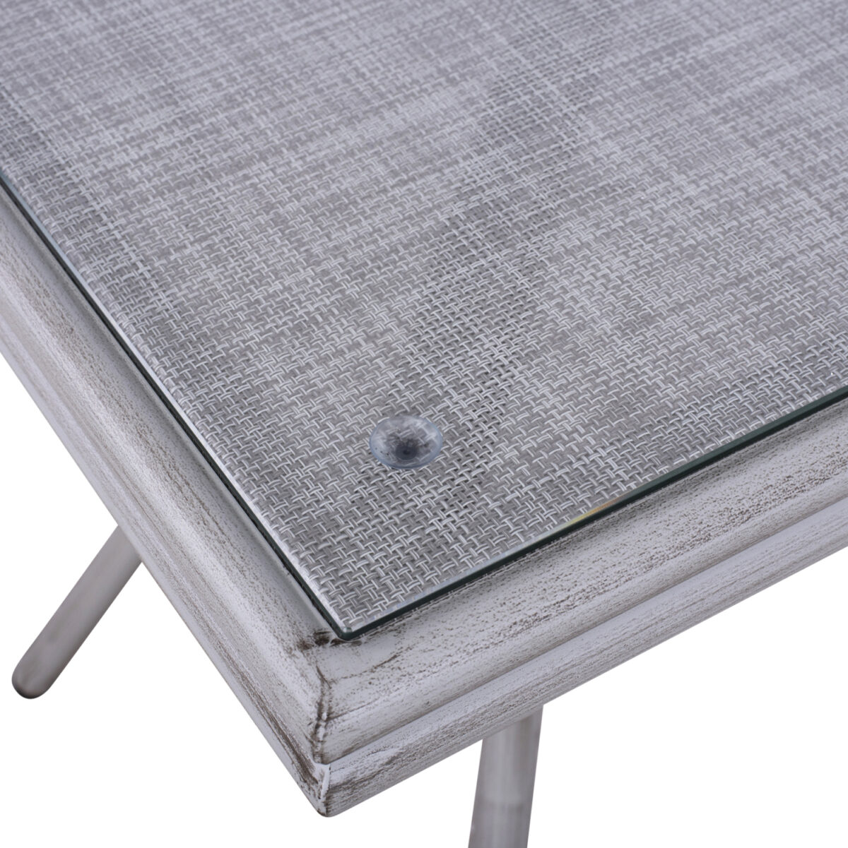 ΤΡΑΠΕΖΙ ΑΛΟΥΜΙΝΙΟΥ HARLOW 70X70X76 BAMBOO LOOK HM5568.01 ΛΕΥΚΗ ΠΑΤΙΝΑ ΜΕ ΓΥΑΛΙ - Image 4