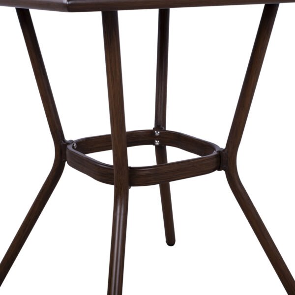 ΤΡΑΠΕΖΙ ΑΛΟΥΜΙΝΙΟΥ HARLOW 70X70X76  BAMBOO LOOK HM5568.03 ΚΑΦΕ ΜΕ ΓΥΑΛΙ - Image 7