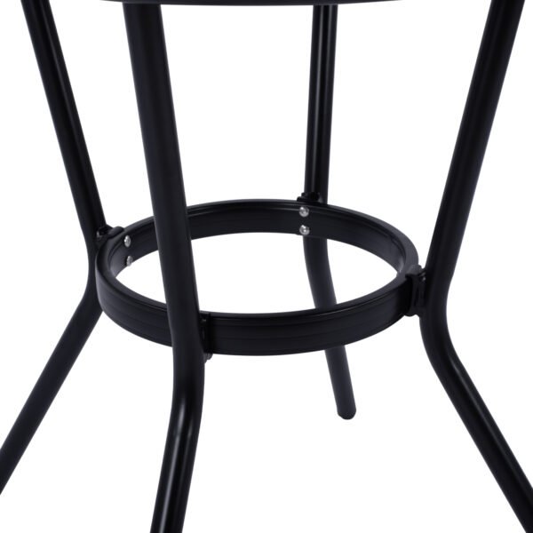 ΤΡΑΠΕΖΙ ΑΛΟΥΜΙΝΙΟΥ MOSES Φ70 BAMBOO LOOK HM5532.02 ΜΑΥΡΟ ΜΕ ΓΥΑΛΙ Φ70X76 εκ - Image 5