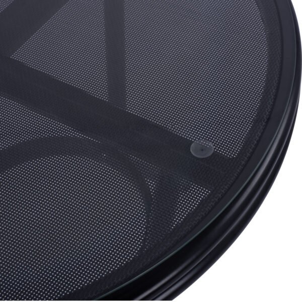 ΤΡΑΠΕΖΙ ΑΛΟΥΜΙΝΙΟΥ MOSES Φ70 BAMBOO LOOK HM5532.02 ΜΑΥΡΟ ΜΕ ΓΥΑΛΙ Φ70X76 εκ - Image 6