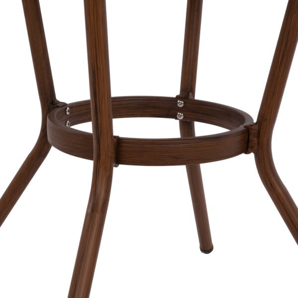 ΤΡΑΠΕΖΙ ΑΛΟΥΜΙΝΙΟΥ MOSES Φ70x76 εκ. BAMBOO LOOK HM5532.03 ΚΑΦΕ ΜΕ ΓΥΑΛΙ - Image 7