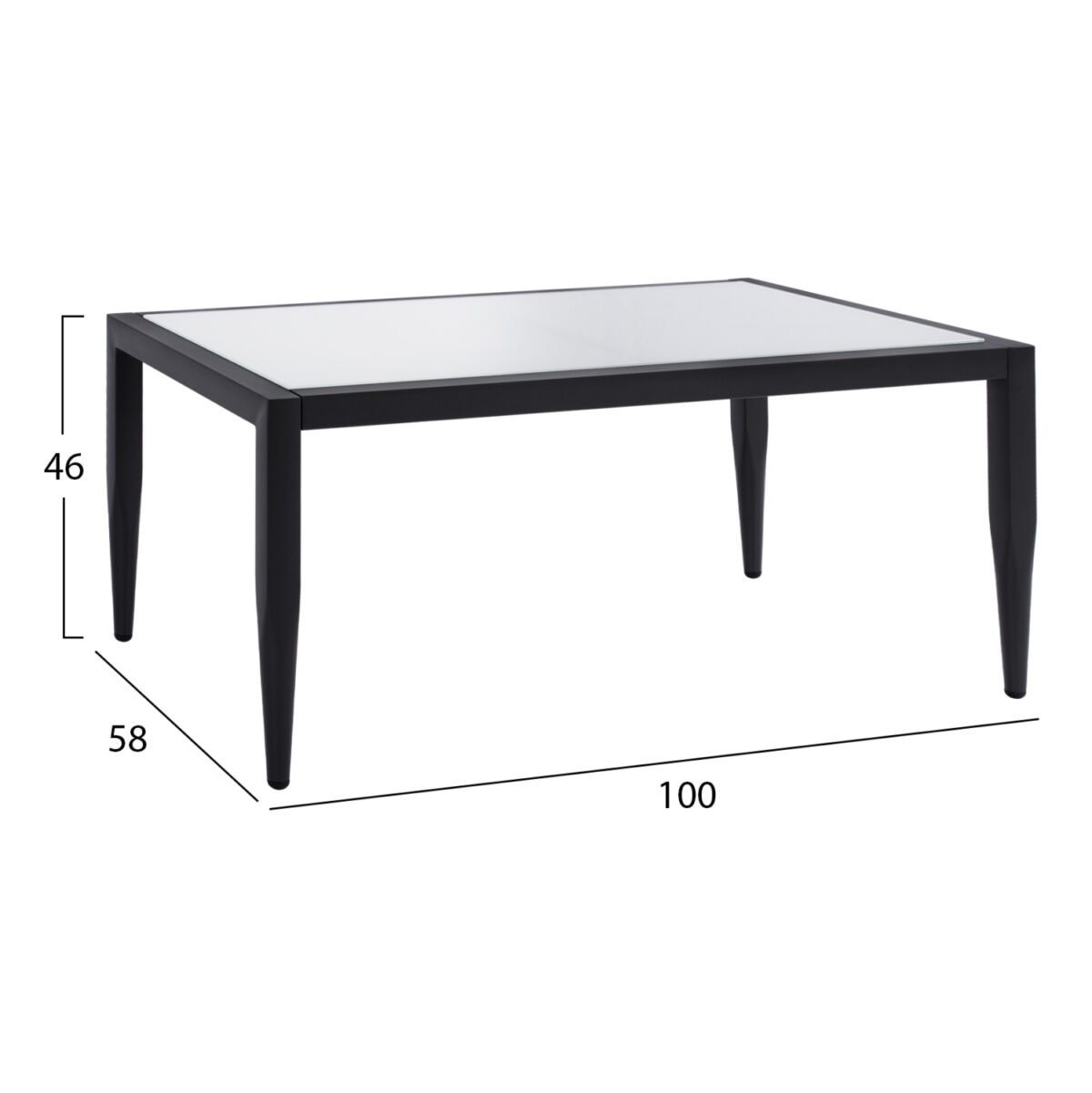 ΤΡΑΠΕΖΙ MEIR ΣΑΛΟΝΙΟΥ ΑΛΟΥΜΙΝΙΟΥ ΣΕ ΓΚΡΙ ΑΠΟΧΡΩΣΗ ΜΕ ΓΥΑΛΙ HM5551.02 100x58x46Υ εκ. - Image 2