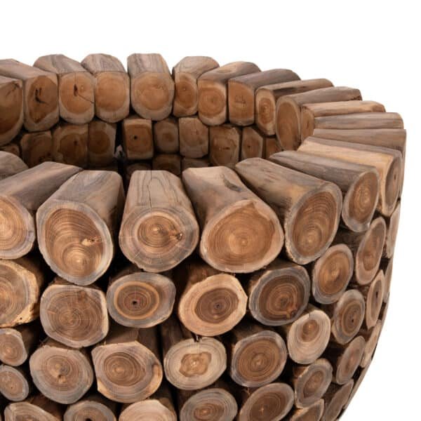 ΤΡΑΠΕΖΙ BAR ΣΤΡΟΓΓΥΛΟ LEEROY HM9806 KOMMATIA ΞΥΛΟΥ TEAK Φ900x103Υεκ. - Image 3