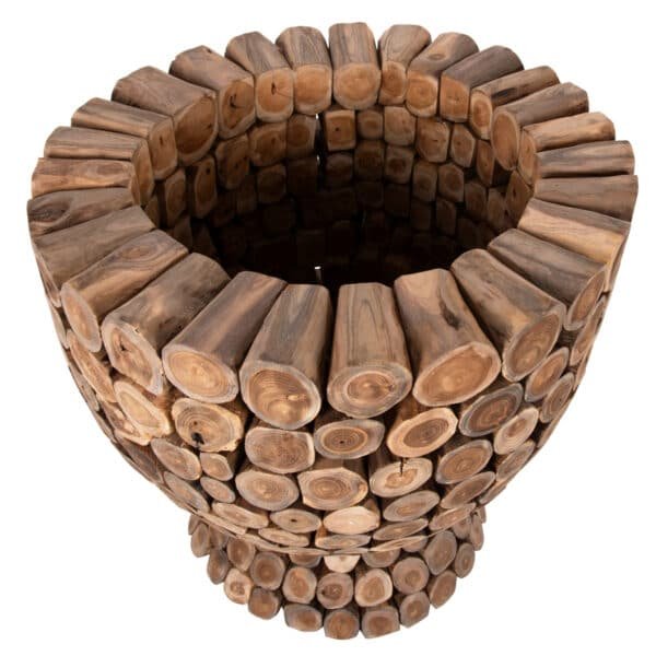 ΤΡΑΠΕΖΙ BAR ΣΤΡΟΓΓΥΛΟ LEEROY HM9806 KOMMATIA ΞΥΛΟΥ TEAK Φ900x103Υεκ. - Image 4