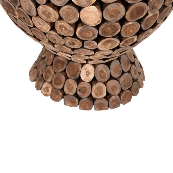 ΤΡΑΠΕΖΙ BAR ΣΤΡΟΓΓΥΛΟ LEEROY HM9806 KOMMATIA ΞΥΛΟΥ TEAK Φ900x103Υεκ. - Image 5