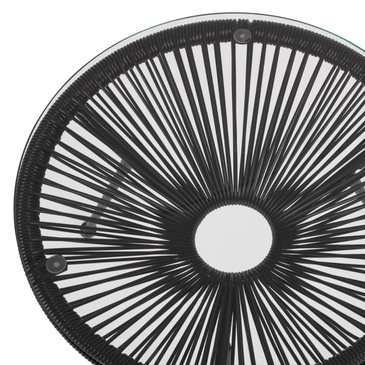 ΤΡΑΠΕΖΙ ΒΟΗΘΗΤΙΚΟ ALLEGRA ΕΠΑΓΓΕΛΜ. ΜΕΤΑΛΛΟ ΜΑΥΡΟ RATTAN ΜΑΥΡΟ HM5874.01 Φ47x45Yεκ. - Image 4