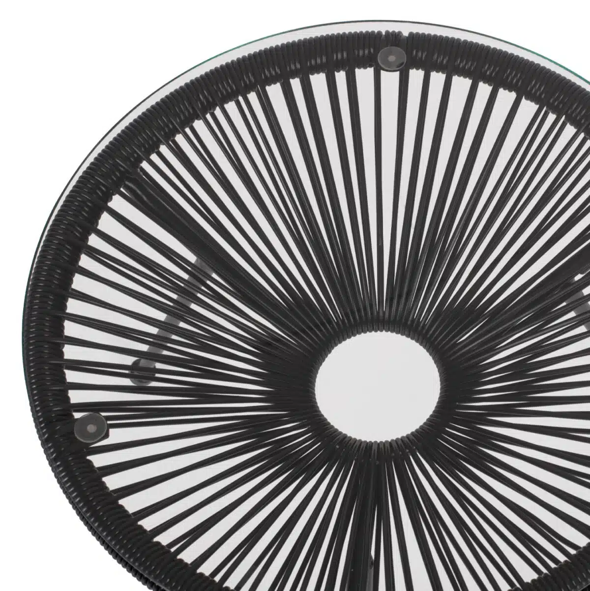 ΤΡΑΠΕΖΙ ΒΟΗΘΗΤΙΚΟ ALLEGRA ΕΠΑΓΓΕΛΜ. ΜΕΤΑΛΛΟ ΜΑΥΡΟ RATTAN ΜΑΥΡΟ HM5874.01 Φ47x45Yεκ. - Image 4