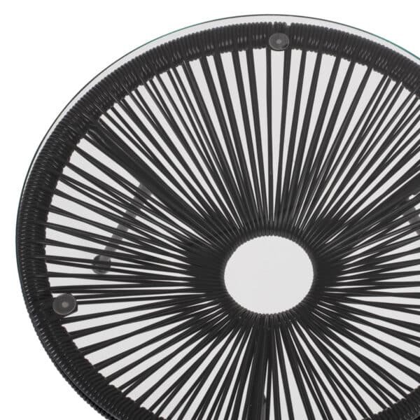 ΤΡΑΠΕΖΙ ΒΟΗΘΗΤΙΚΟ ALLEGRA ΕΠΑΓΓΕΛΜ. ΜΕΤΑΛΛΟ ΜΑΥΡΟ RATTAN ΜΑΥΡΟ HM5874.01 Φ47x45Yεκ. - Image 4