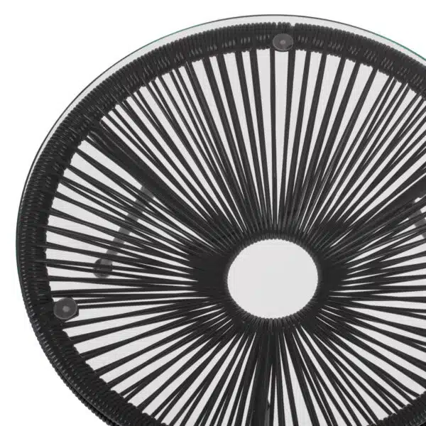 ΤΡΑΠΕΖΙ ΒΟΗΘΗΤΙΚΟ ALLEGRA ΕΠΑΓΓΕΛΜ. ΜΕΤΑΛΛΟ ΜΑΥΡΟ RATTAN ΜΑΥΡΟ HM5874.01 Φ47x45Yεκ. - Image 4