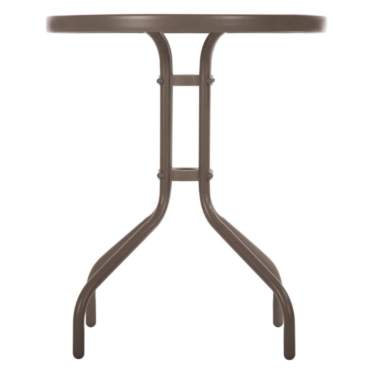 ΤΡΑΠΕΖΙ ΕΞ.ΧΩΡΟΥ ΣΤΡΟΓΓΥΛΟ LIMA HM5079.04 ΣΑΜΠΑΝΙ ΜΕΤΑΛΛΟ-ΓΥΑΛΙΝΗ ΕΠΙΦΑΝΕΙΑ Φ60x70Υ - Image 4