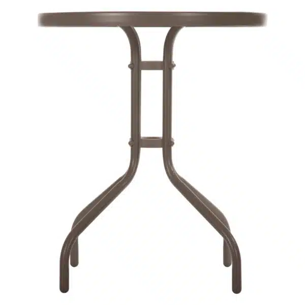 ΤΡΑΠΕΖΙ ΕΞ.ΧΩΡΟΥ ΣΤΡΟΓΓΥΛΟ LIMA HM5079.04 ΣΑΜΠΑΝΙ ΜΕΤΑΛΛΟ-ΓΥΑΛΙΝΗ ΕΠΙΦΑΝΕΙΑ Φ60x70Υ - Image 4