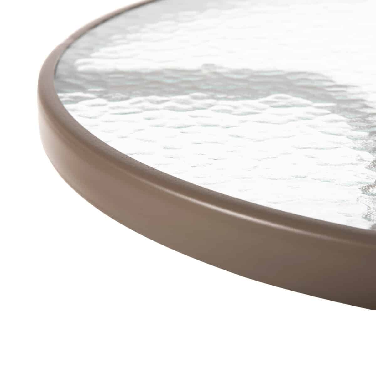 ΤΡΑΠΕΖΙ ΕΞ.ΧΩΡΟΥ ΣΤΡΟΓΓΥΛΟ LIMA HM5079.04 ΣΑΜΠΑΝΙ ΜΕΤΑΛΛΟ-ΓΥΑΛΙΝΗ ΕΠΙΦΑΝΕΙΑ Φ60x70Υ - Image 6