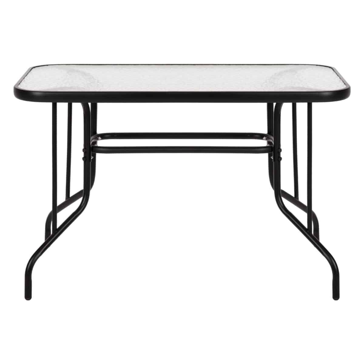 ΤΡΑΠΕΖΙ ADAM HM5020.03 ΜΕΤΑΛΛΙΚΟ ΜΑΥΡΟ ΜΕ ΓΥΑΛΙΝΗ ΕΠΙΦΑΝΕΙΑ 110Χ60Χ71Υεκ. - Image 3