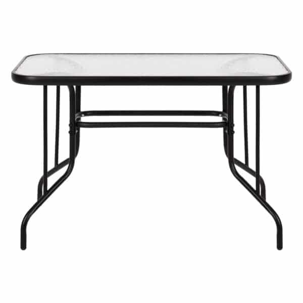 ΤΡΑΠΕΖΙ ADAM HM5020.03 ΜΕΤΑΛΛΙΚΟ ΜΑΥΡΟ ΜΕ ΓΥΑΛΙΝΗ ΕΠΙΦΑΝΕΙΑ 110Χ60Χ71Υεκ. - Image 3