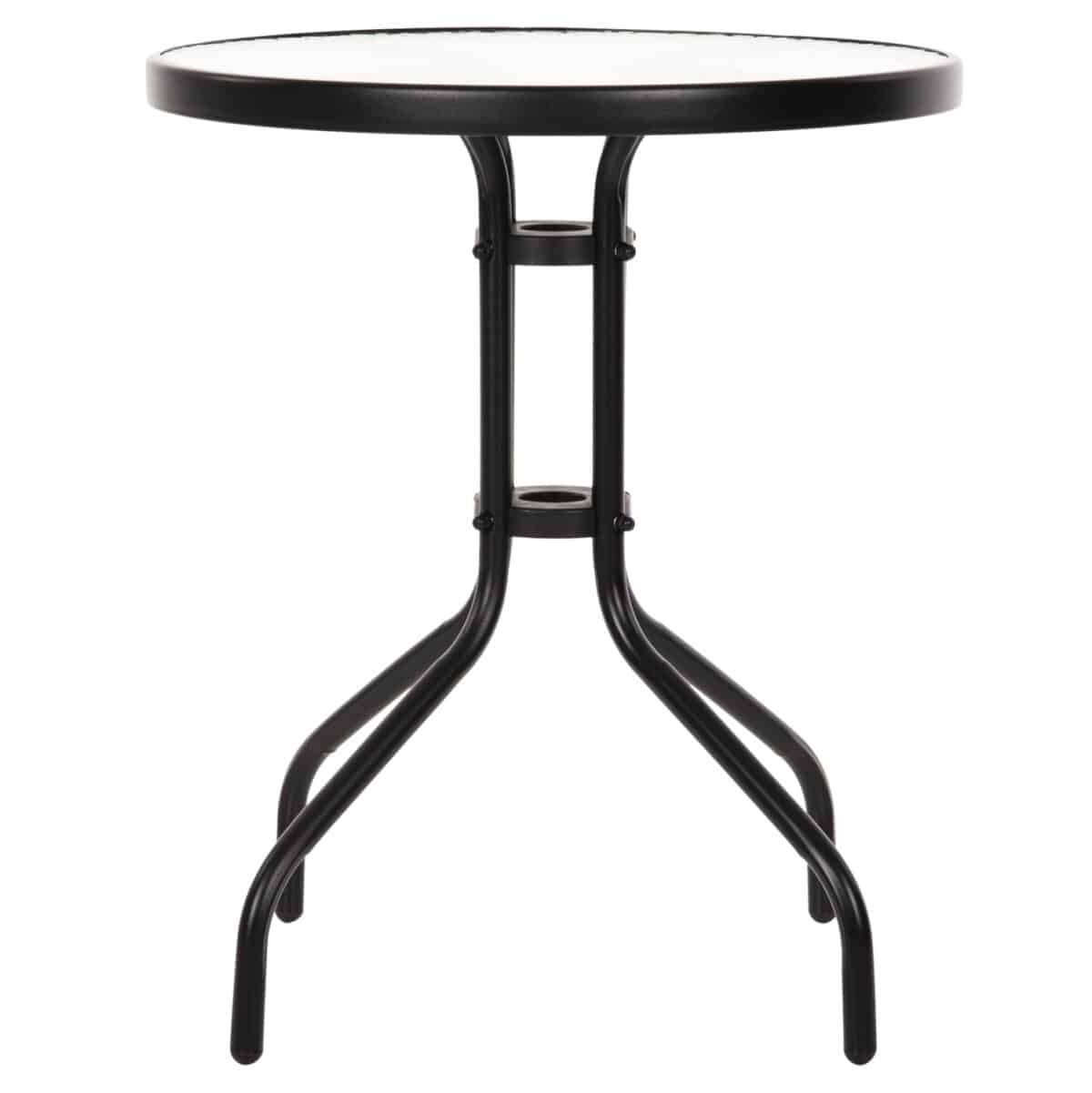 ΤΡΑΠΕΖΙ LIMA Φ60x68Υεκ. ΜΕΤΑΛΛΙΚΟ ΜΑΥΡΟ ΜΕ ΓΥΑΛΙΝΗ ΕΠΙΦΑΝΕΙΑ HM5079.03 - Image 4