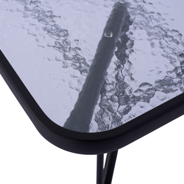 ΤΡΑΠΕΖΙ ADAM HM5679.01 ΜΕΤΑΛΛΙΚΟ ΓΚΡΙ ΜΕ ΓΥΑΛΙΝΗ ΕΠΙΦΑΝΕΙΑ 120Χ70Χ71Υεκ. - Image 5