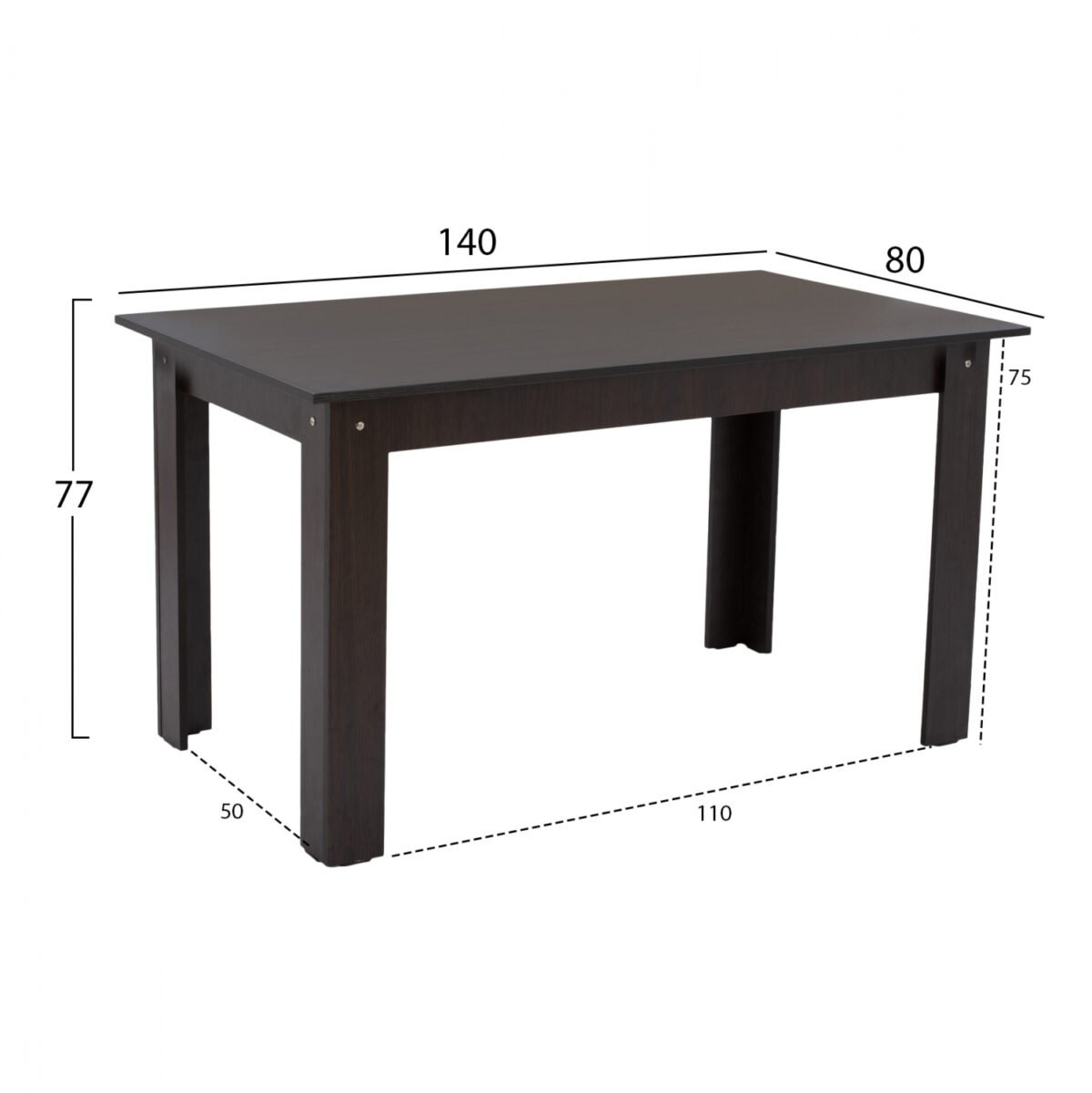 ΤΡΑΠΕΖΙ ΚΟΥΖΙΝΑΣ KELVIN 140x80x77Υεκ. WENGE HM2429.02 - Image 2
