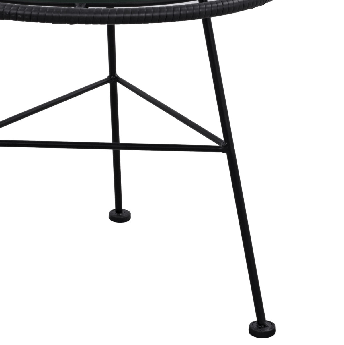 ΤΡΑΠΕΖΙ ΜΕΤΑΛΛΙΚΟ ALLEGRA ΜΕ WICKER ΣΕ ΜΑΥΡΗ ΑΠΟΧΡΩΣΗ ΚΑΙ ΓΥΑΛΙ HM5459.02  Φ45x46εκ - Image 5