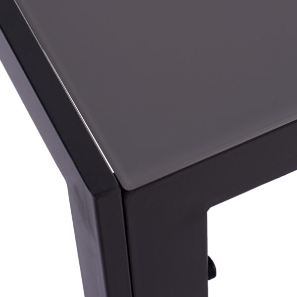 ΤΡΑΠΕΖΙ ΜΕΤΑΛΛΙΚΟ OFER ΟΡΘΟΓΩΝΙΟ ΓΚΡΙ ΜΕ ΓΥΑΛΙ ΓΚΡΙ 150X90Χ75Υεκ. HM5767.01 - Image 6