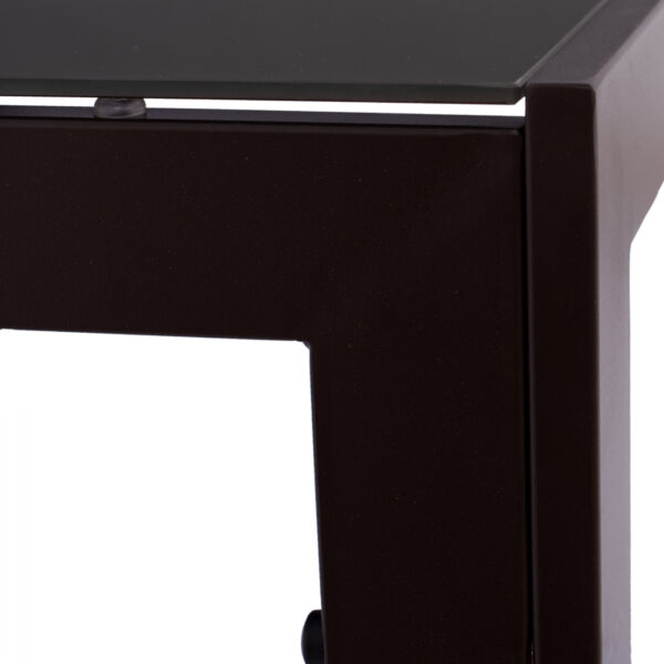 ΤΡΑΠΕΖΙ ΜΕΤΑΛΛΙΚΟ OFER ΟΡΘΟΓΩΝΙΟ ΚΑΦΕ ΜΕ ΓΥΑΛΙ ΚΑΦΕ 150X90Χ75Υεκ. HM5767.02 - Image 8