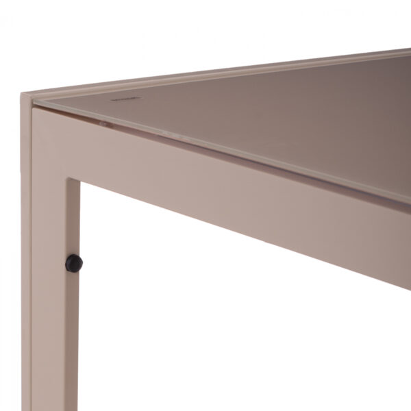 ΤΡΑΠΕΖΙ ΜΕΤΑΛΛΙΚΟ OFER ΟΡΘΟΓΩΝΙΟ ΚΑΠΟΥΤΣΙΝΟ ΜΕ ΓΥΑΛΙ ΚΑΠΟΥΤΣΙΝΟ 150X90Χ75Υεκ. HM5767.04 - Image 4