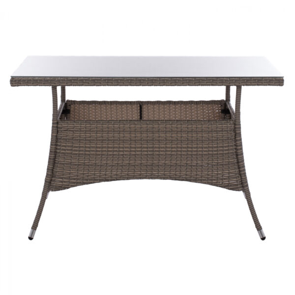 ΤΡΑΠΕΖΙ ΜΕΤΑΛΛΙΚΟ MILITARY RATTAN ΓΚΡΙ HM5141.31 120x70x75Υ εκ. - Image 3