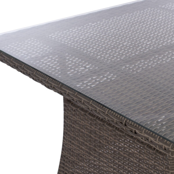 ΤΡΑΠΕΖΙ ΜΕΤΑΛΛΙΚΟ MINSK RATTAN ΓΚΡΙ HM5507.01 150x90x75Υ εκ. - Image 4