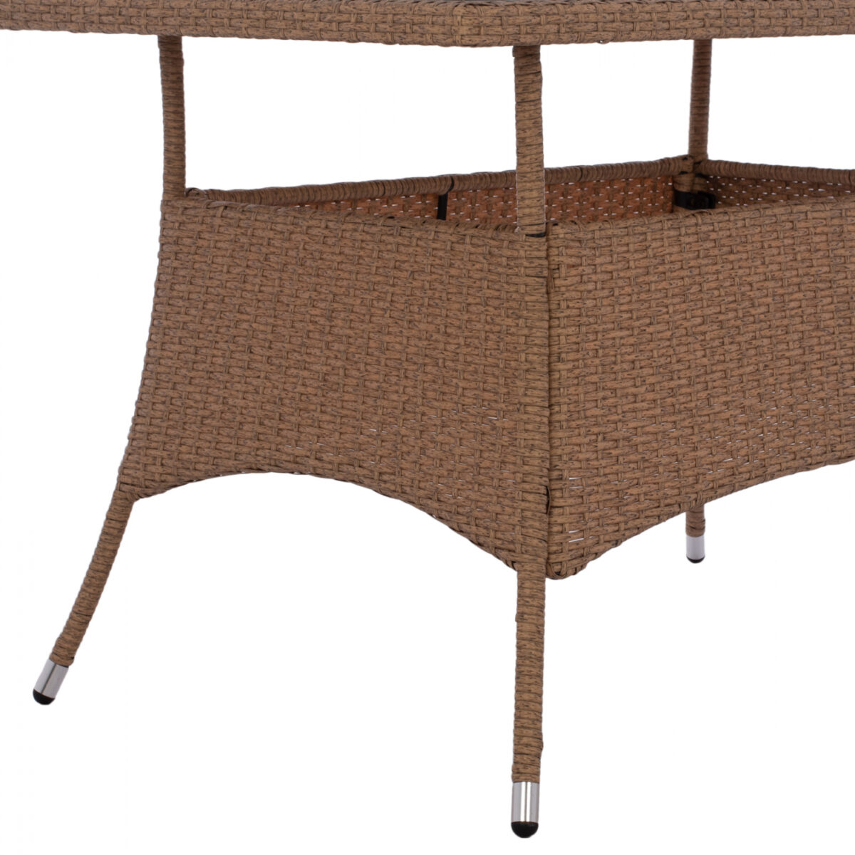 ΤΡΑΠΕΖΙ ΜΕΤΑΛΛΙΚΟ MILITARY RATTAN ΜΠΕΖ ΚΑΦΕ HM5141.32 120x70x75Υ εκ. - Image 5