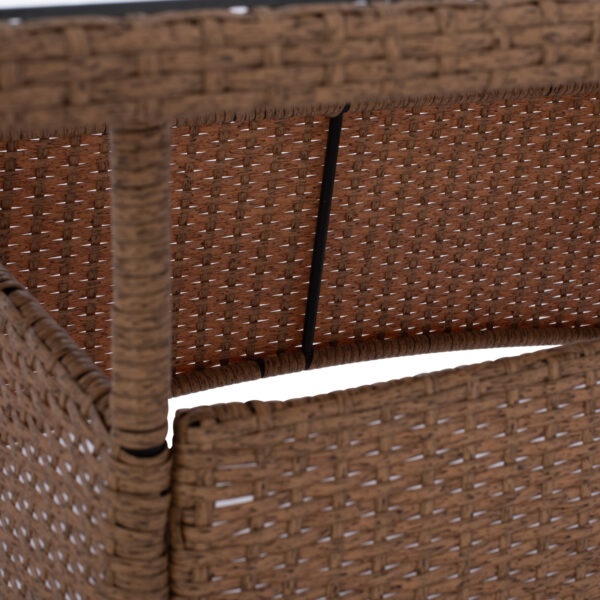 ΤΡΑΠΕΖΙ ΜΕΤΑΛΛΙΚΟ MILITARY RATTAN ΜΠΕΖ ΚΑΦΕ HM5141.32 120x70x75Υ εκ. - Image 7