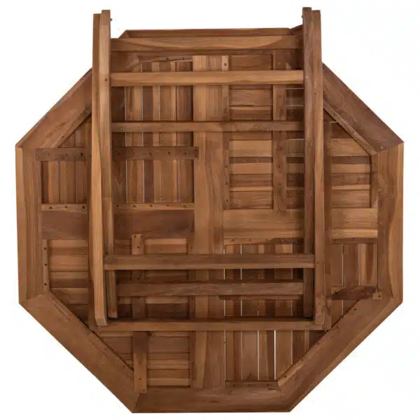 ΤΡΑΠΕΖΙ ΠΟΛΥΓΩΝΟ KENDALL ΠΤΥΣΣΟΜΕΝΟ HM9545 TEAK ΣΕ ΦΥΣΙΚΟ ΧΡΩΜΑ 120x120x75Yεκ. - Image 8