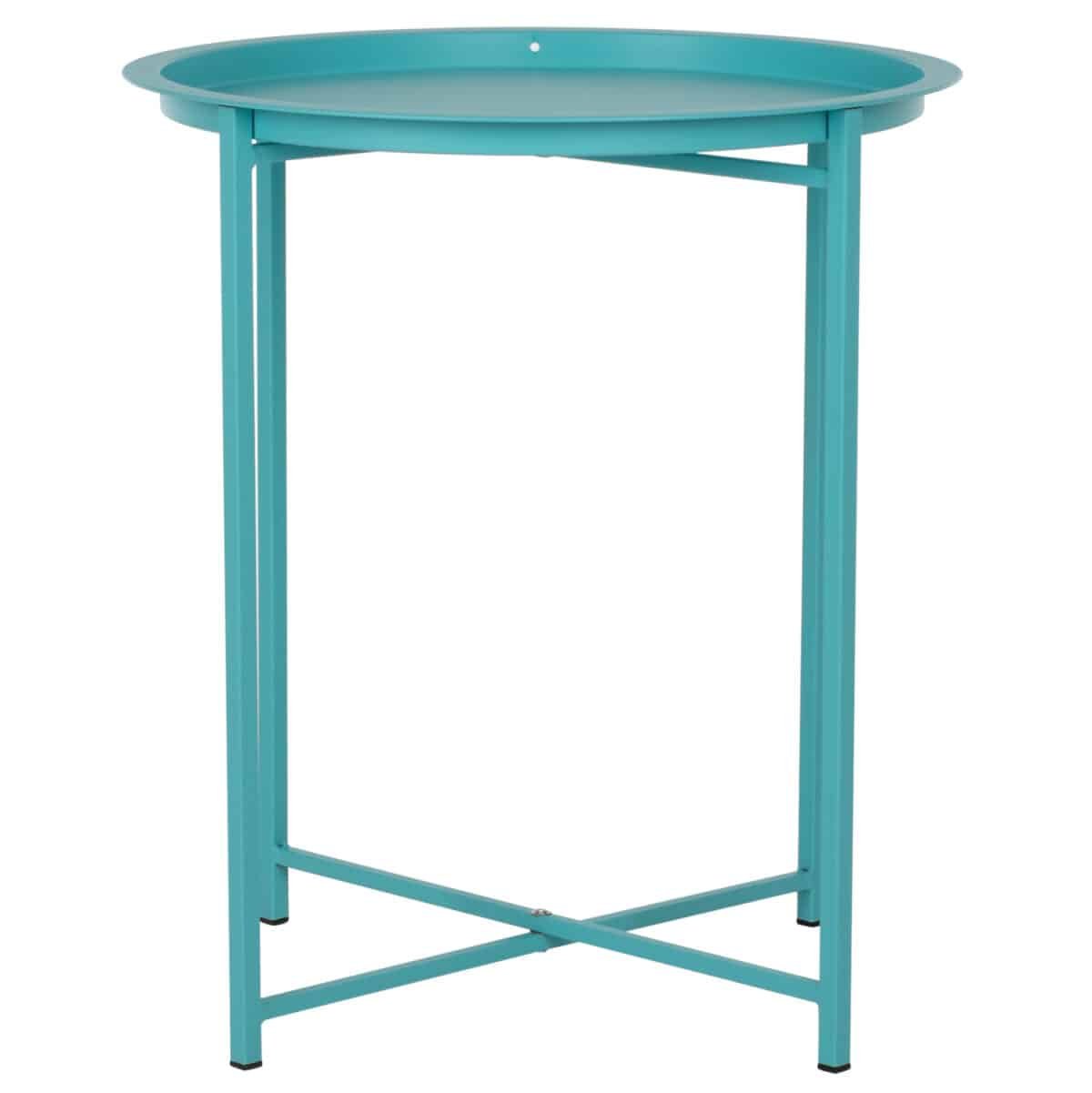 ΤΡΑΠΕΖΙ ΠΤΥΣΣΟΜΕΝΟ ΜΕ ΑΠΟΣΠΩΜΕΝΟ ΔΙΣΚΟ SAMUEL ΜΕΤΑΛΛΙΚΟ ΤΙΡΚΟΥΑΖ Φ46x53 εκ. HM5287.08 - Image 3