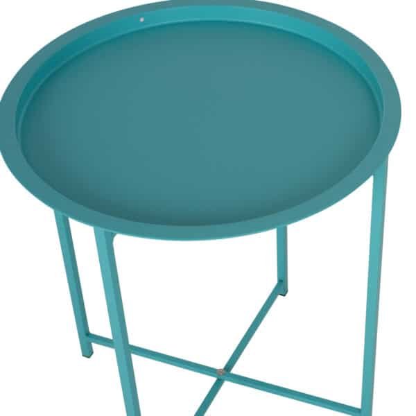 ΤΡΑΠΕΖΙ ΠΤΥΣΣΟΜΕΝΟ ΜΕ ΑΠΟΣΠΩΜΕΝΟ ΔΙΣΚΟ SAMUEL ΜΕΤΑΛΛΙΚΟ ΤΙΡΚΟΥΑΖ Φ46x53 εκ. HM5287.08 - Image 4