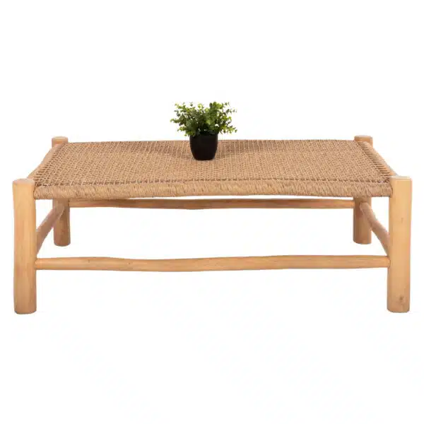 ΤΡΑΠΕΖΙ ΣΑΛΟΝΙΟΥ LONDER HM5985 ΞΥΛΟ ΤΕΑΚ- ΣΥΝΘΕΤΙΚΟ RATTAN-ΦΥΣΙΚΟ 119x79,5x41Yεκ. - Image 3